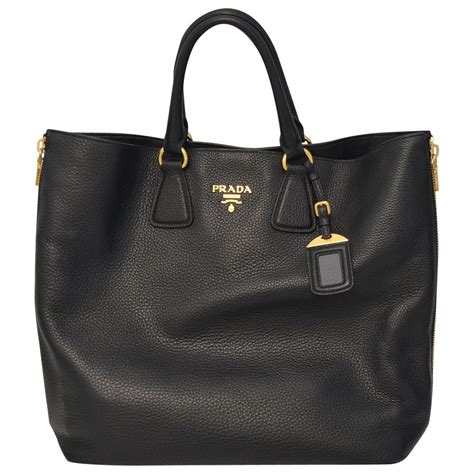 borsa prada etiquette in pelle|Etiquette leather tote Prada Black in Leather .